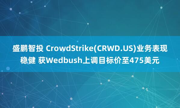 盛鹏智投 CrowdStrike(CRWD.US)业务表现稳健 获Wedbush上调目标价至475美元